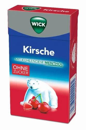 WICK Husten Bonbons WILDKIRSCH & EUKALYPTUS ohne Zucker  46 g Bonbons