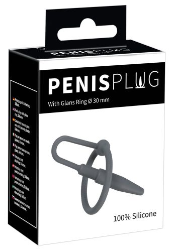 Penisplug, ?Penisplug With Glans Ring? mit Eichelring, komplett aus Silikon