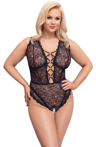 Cottelli CURVES, Body ouvert aus weicher elastischer Spitze