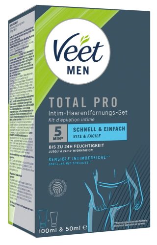Veet, Veet - Men Intim-Haarentfernungs-Set, Haarentfernungscreme Intimbereich + Pflegebalsam, Tot Pro Men Intim Haarentf-Kit, Set, Weiss