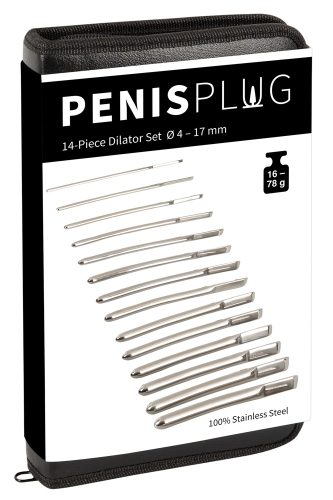 Penisplug, ?14-Piece Dilator Set?, verschiedene Ø und Gewichte sortiert in edlem Etui