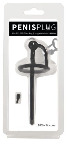 Penisplug, Penisplug ?Piss Play with Stopper? mit Eichelring, komplett aus Silikon