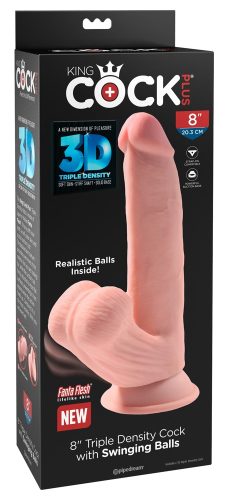 King Cock Plus, Dildo ?Triple Density Cock with Swinging Balls?, hyperrealistisch mit schwingenden Hoden