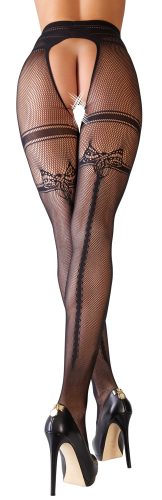Cottelli LEGWEAR, Straps-Strumpfhose aus Netzmaterial