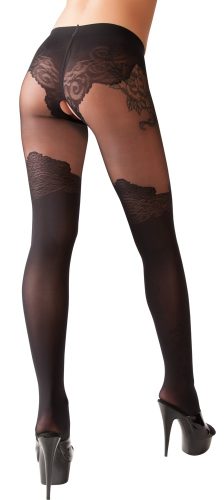 Cottelli LEGWEAR, Strumpfhose ouvert, in Overknee-Optik