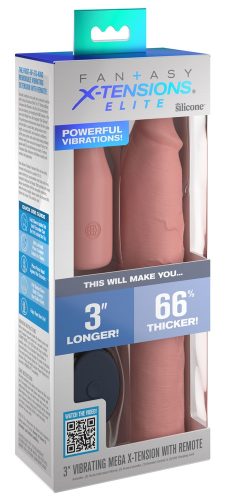 Fantasy X-Tensions Elite, Vibro-Penishülle ?3? Vibrating Mega X-tension with Remote? mit Fernbedienung