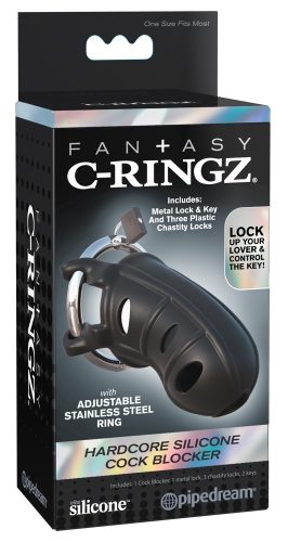 Fantasy C-Ringz, Peniskäfig ?Hardcore Silicone Cock Blocker? mit Schloss und Schlüssel