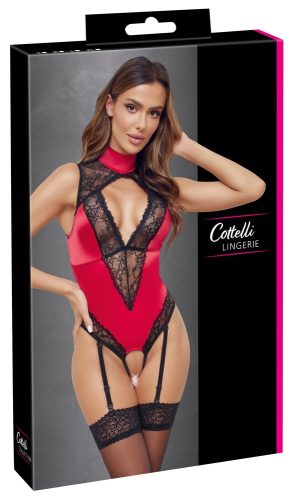Cottelli LINGERIE, Body ouvert mit abnehmbaren Strapsen