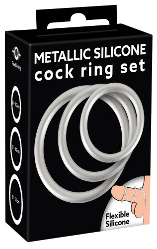 You2Toys, 3-teiliges Penisring-Set ?Metallic Silicone Cock Ring Set?, aus Silikon