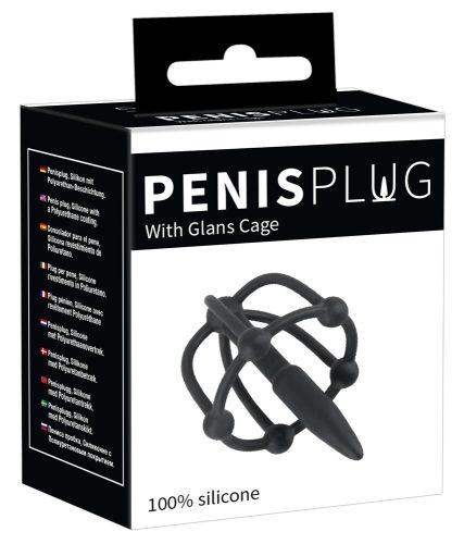 Penisplug, Dilator mit Eichel-Käfig, flexibel