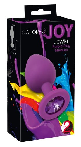 Colorful Joy, Analplug, lila mit Schmuckstein