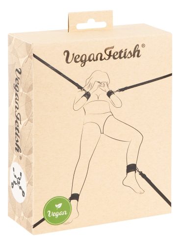 Vegan Fetish, Bettfessel-Set mit Hand- und Fußfesseln in stilvoller Lederoptik