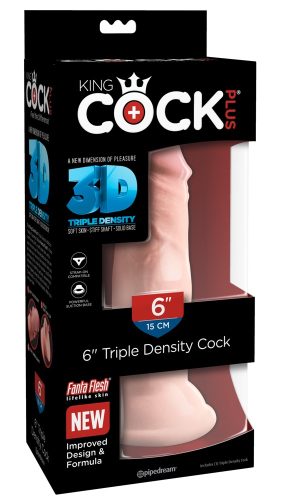 King-Cock, King-Cock Triple Density Cock Realistic Dildo[Nude-15-cm], 15 cm - Amorana