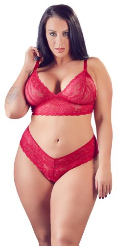 Cottelli CURVES, Soft-BH plus Slip ouvert aus Spitze