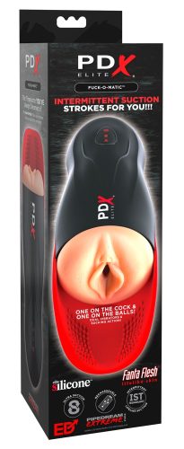 PDX-Elite, Masturbator "Fuck-O-Matic" mit Hodenstimulator, Saug-Funktion (5 Modi) und Vibration (10 Modi)