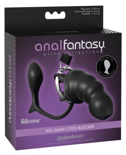 Anal Fantasy Elite, Peniskäfig ?Ass-Gasm Cock Blocker? mit Analplug