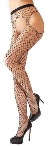 Cottelli LEGWEAR, Straps-Strumpfhose aus grobem Netzmaterial