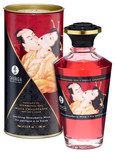Shunga, Shunga Aphrodisiac Massage Oil, Sparkling Strawberry Wine - Amorana