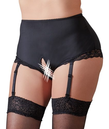 Cottelli CURVES, Slip ouvert mit abnehmbaren Strapsen