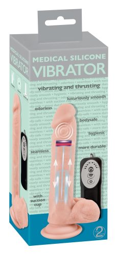 Medical Silicone, Naturvibrator ?Medical Silicone Thrusting Vibrator? mit Saugfuß