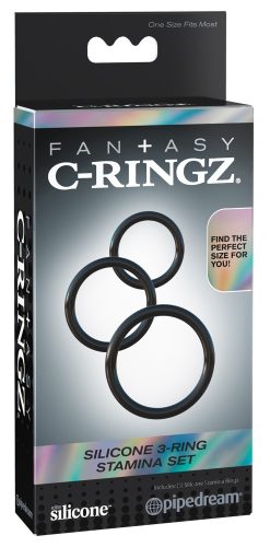 Fantasy C-Ringz, 3-teiliges Penisring-Set ?Silicone 3-Ring Stamina Set?, aus Silikon