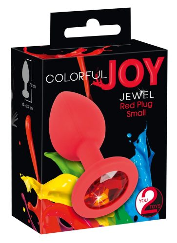 Colorful Joy, Analplug, rot mit Schmuckstein