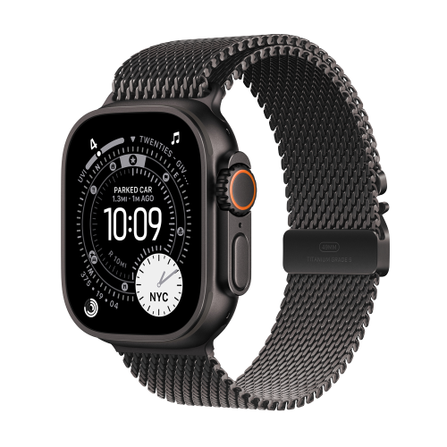 Apple, Apple Watch Ultra 3 GPS + Cellular Black Titanium Case / Black Titanium Milanese Loop Watch Ultra 3