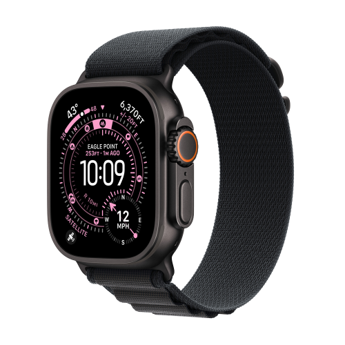 Apple, Apple Watch Ultra 3 GPS + Cellular 49 mm Titangehäuse Alpine Loop Schwarz M