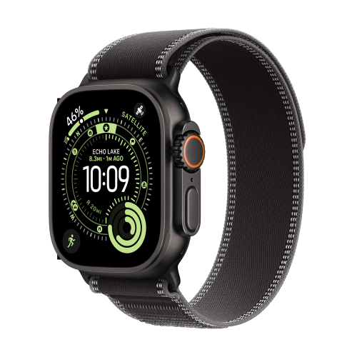 Apple, Apple Watch Ultra 3 GPS + Cellular Black Titanium Case / Black/Charcoal Trail Loop Watch Ultra 3