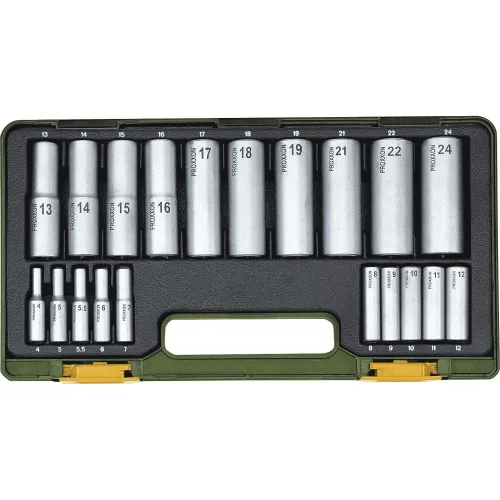 Proxxon, Proxxon Steckschlüsselsatz 1/2 (12.5 mm), 1/4 (6.3 mm) 20teilig 23292