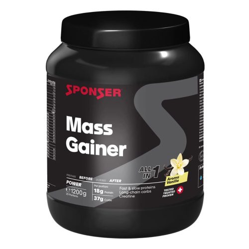 SPONSER, SPONSER Mass Gainer Vanille, 1200 g Dose bunt
