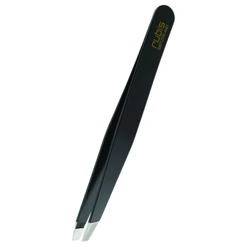 RUBIS, Rubis Pinzette schr&auml;g, schwarz, Inox