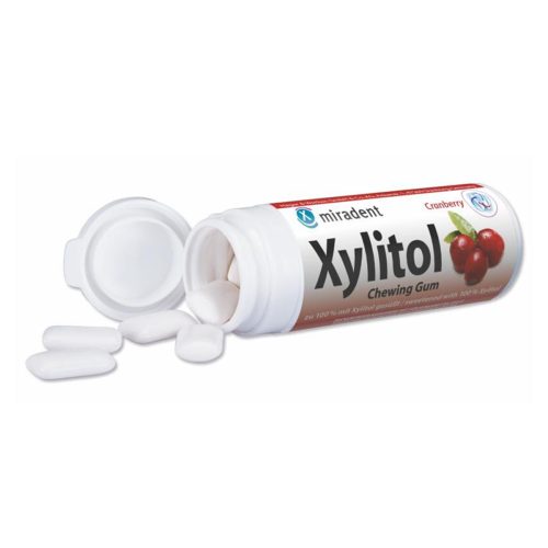 HERBA, Miradent Xylitol Cranberry Zahnpflegekaugummi, Dose &agrave; 30 Stk.