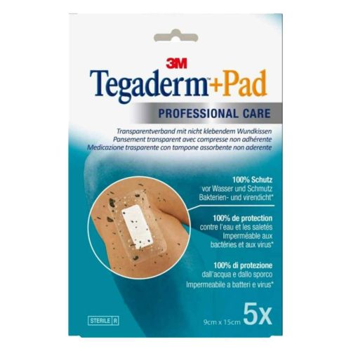 3M Tegaderm, 3M Tegaderm+Pad 9x15cm, Wundkissen 4.5x10cm (5 Stk)