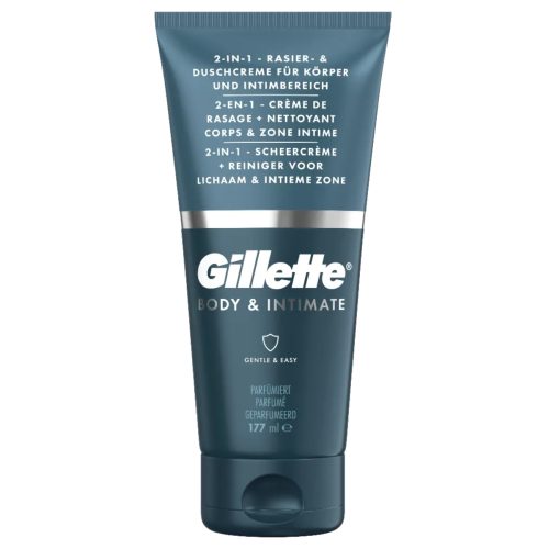 Gillette - Labs Body + Intimate 2 in 1 Rasier- und Reinigungscreme mit Aloe Vera, 177 ml