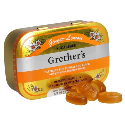 Grether's, Grether's Ingwer-Zitrone Pastillen, zuckerfrei (110g)