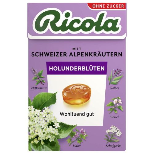 Ricola, Ricola Holunderblüten Bonbons ohne Zucker mit Stevia (50g)