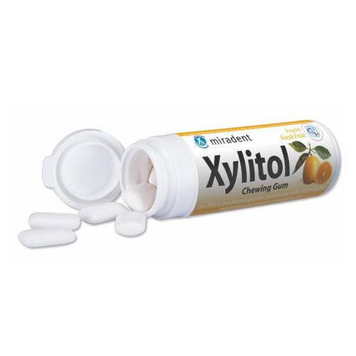 HERBA, Miradent Xylitol Frucht Zahnpflegekaugummi, Dose &agrave; 30 Stk.