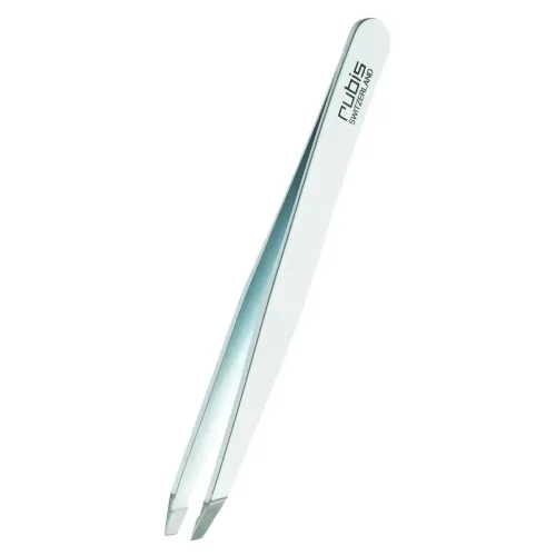 RUBIS, Rubis Pinzette schr&auml;g, weiss, Inox