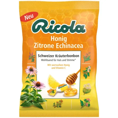 Ricola, Ricola Echinacea Honig Zitrone mit Zucker (75g)