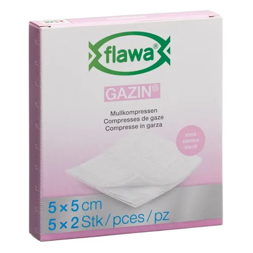 FLAWA, FLAWA Gazin Mullkompressen, steril, 5x5cm (5x2 Stk)