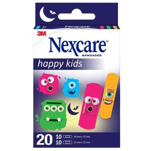 3M Nexcare, 3M NEXCARE Kinderpflast Happy Kids Monsters 20 Stk