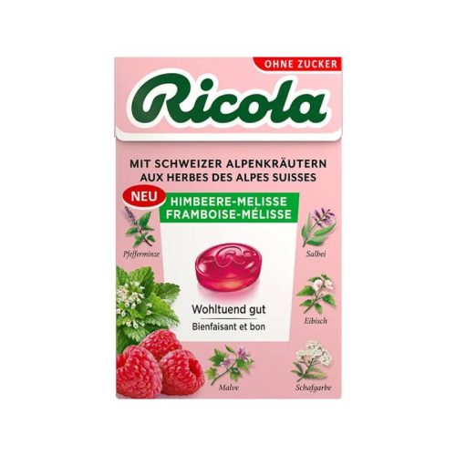 Ricola, Ricola Himbeere-Melisse ohne Zucker (50g)