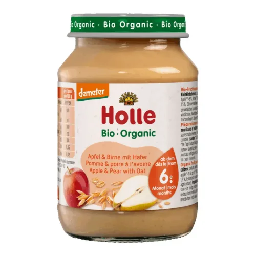 Holle, Holle Bio Apfel & Birne mit Hafer (190g)