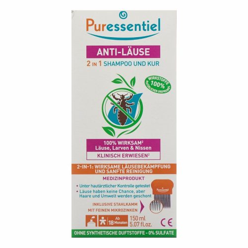 Puressentiel, Puressentiel Anti-Läuse-Shampoo-Maske 2-in-1 +Kamm (150 ml)
