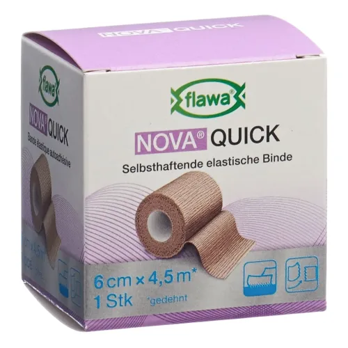 FLAWA, flawa NOVA QUICK kohäsive Reissbinde, 6cmx4.5m, hautfarben (1 Stk)