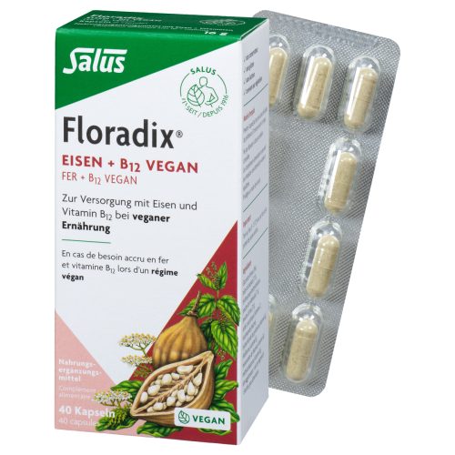 Salus, FLORADIX VEGAN Eisen+Vitamin B12 Kaps 40 Stk