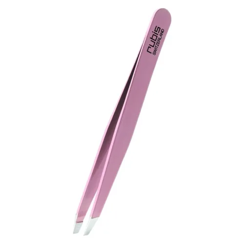 RUBIS, Rubis Pinzette, schr&auml;g, Inox, rosa