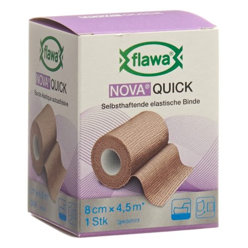 FLAWA, flawa NOVA QUICK kohäsive Reissbinde, 8cmx4.5m, hautfarben (1 Stk)