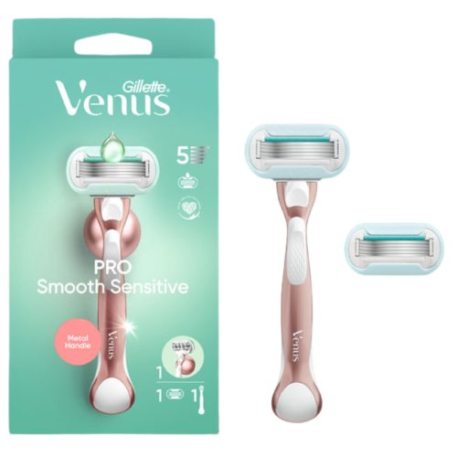 Gillette Venus, Gillette Venus - Pro Smooth Sensitive Damenrasierer für empfindliche Haut, 1 Stück